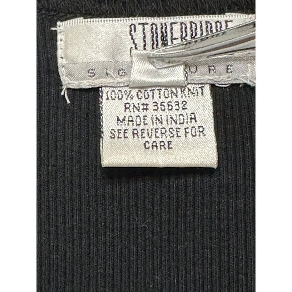 Stonebridge Signature Black Sleeveless Knit Tank Top‎ Sequins Beaded Floral XL - Picture 7 of 8